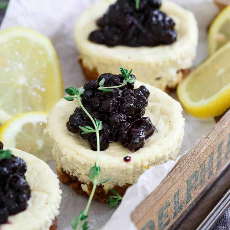 Image for Lemon Thyme Blueberry Mini Cheesecakes