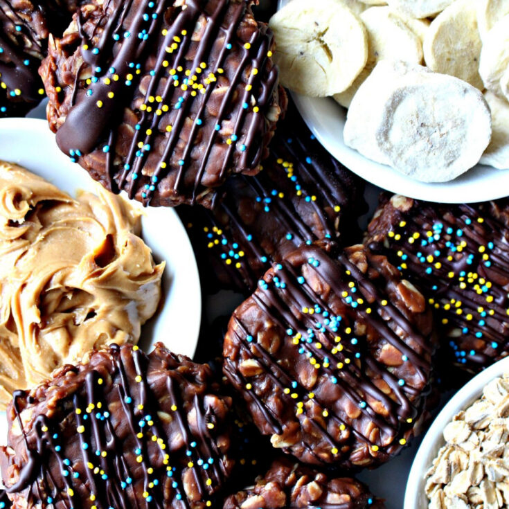 Image for No-Bake Chocolate Peanut Butter Banana Cookies