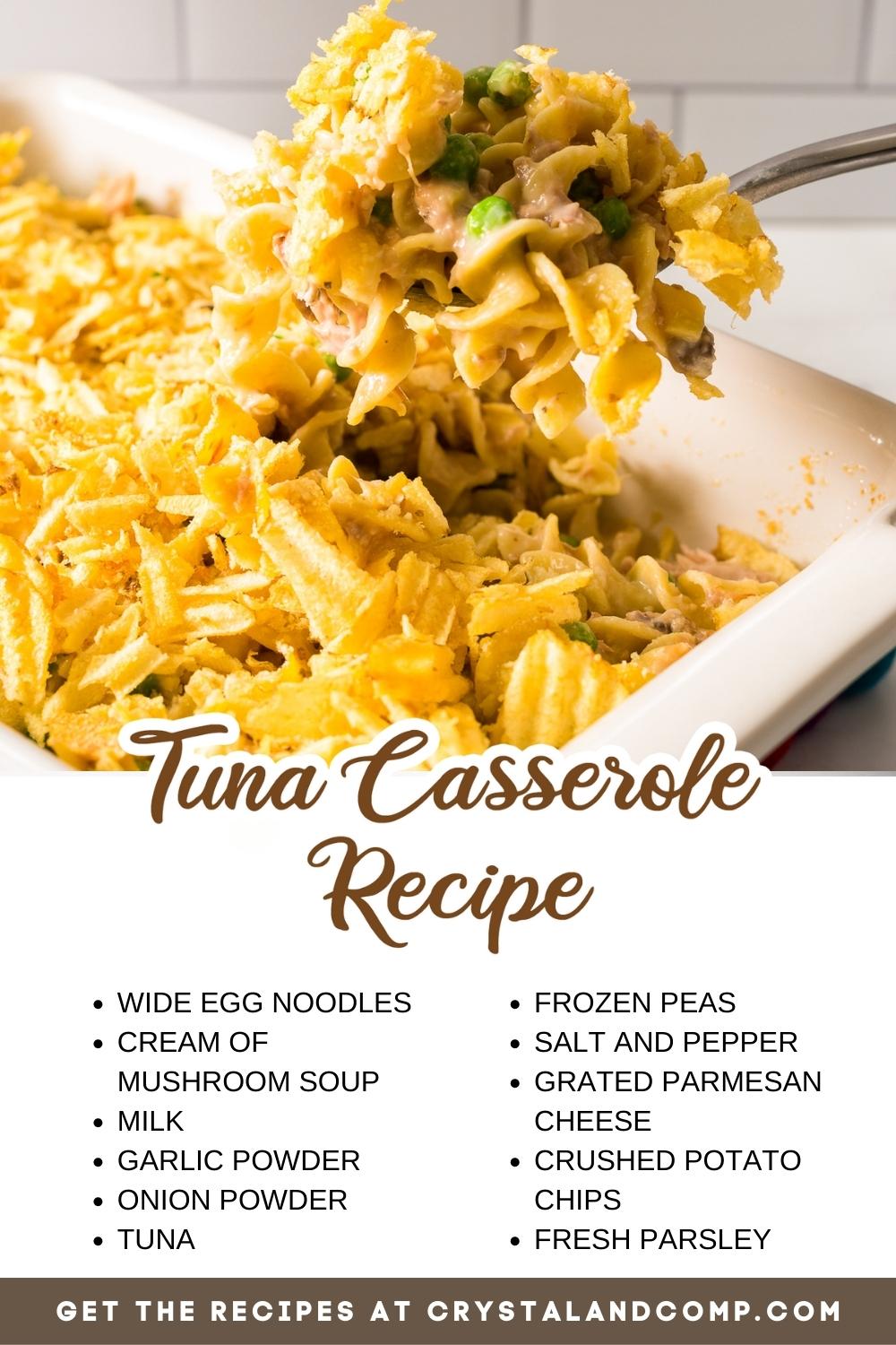 tuna casserole recipe ingredient list