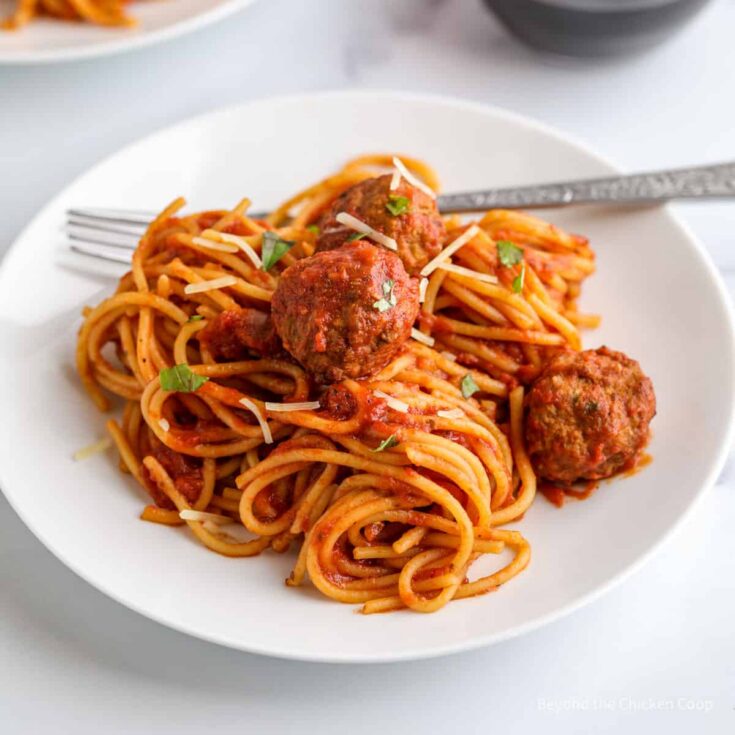 Image for Super Easy Spaghetti and Meatballs in the Crockpot 