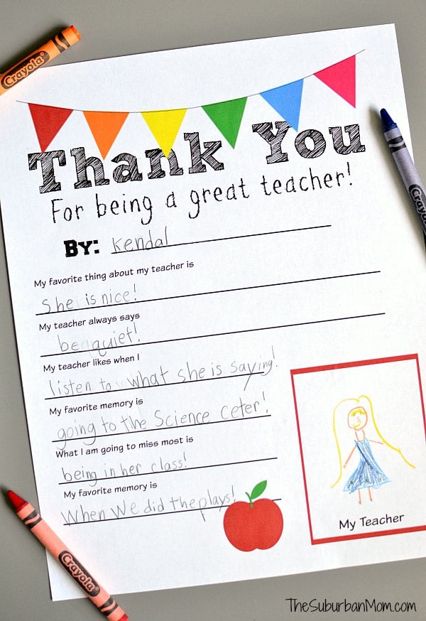 Image for Thank You Teacher Free Printable