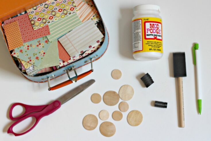 Image for Wood Disc Magnets using Scrapbook Paper