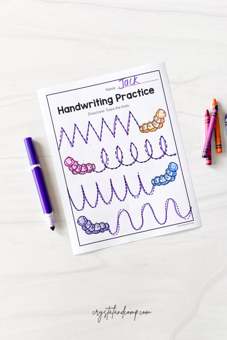 handwriting pages with coloring