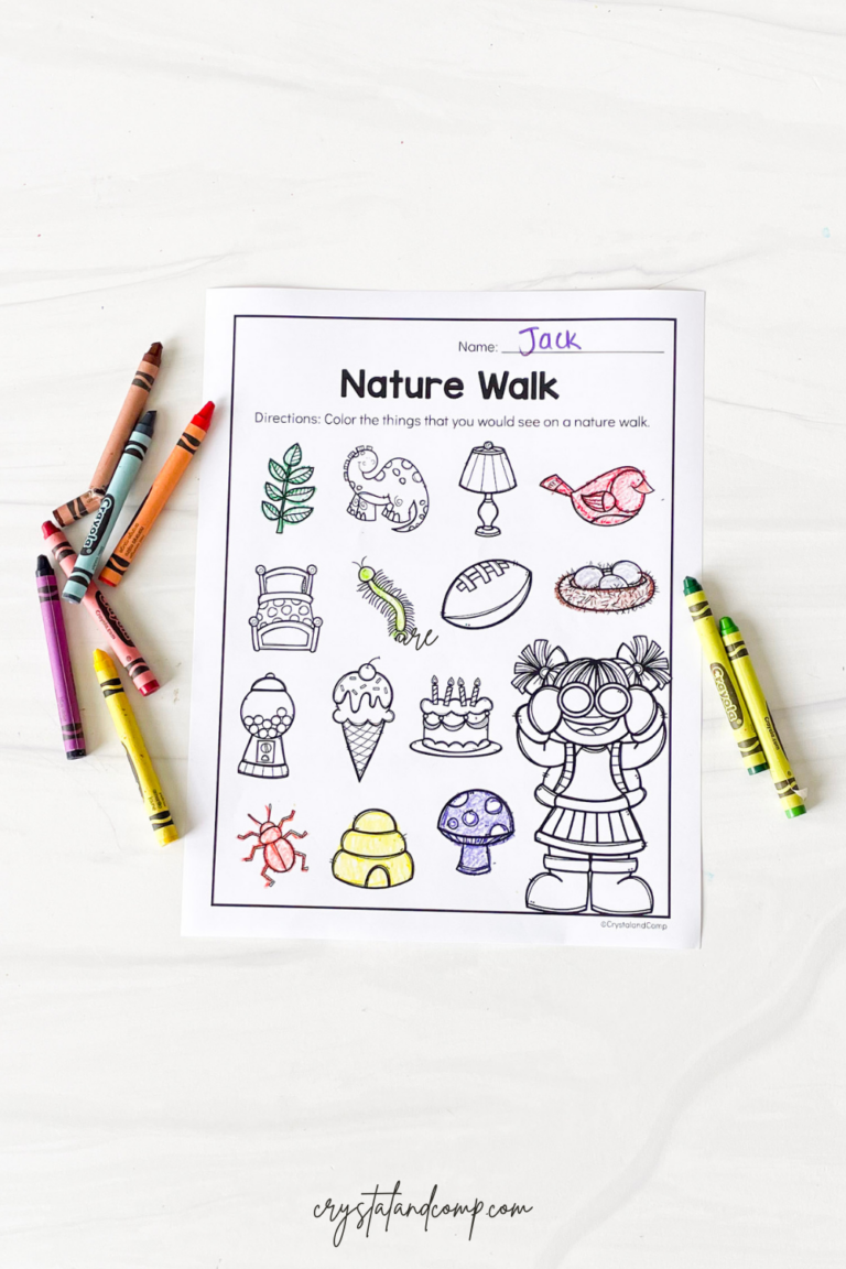 nature walk coloring page