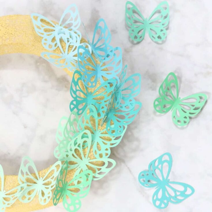 Image for Ombre Paper Butterfly Wreath