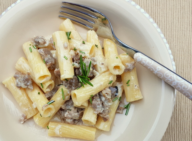 Image for Pasta alla Norcina; sausage pasta recipe from Umbria