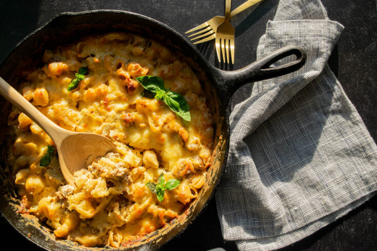Image for One Pot Sausage Artichoke Pasta Bake
