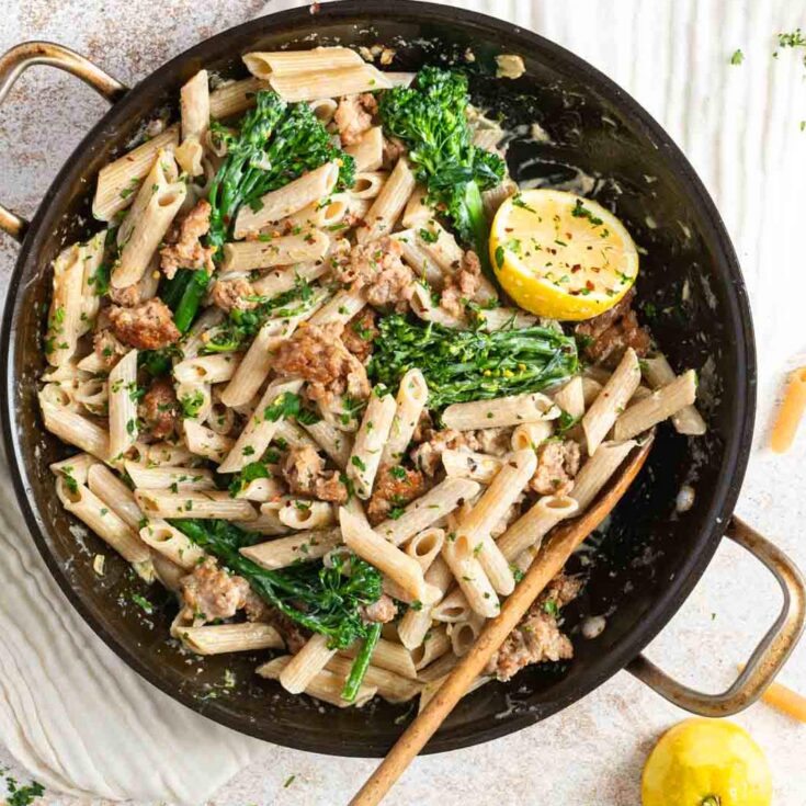 Image for Sausage Broccolini Pasta with Lemon Cream Sauce