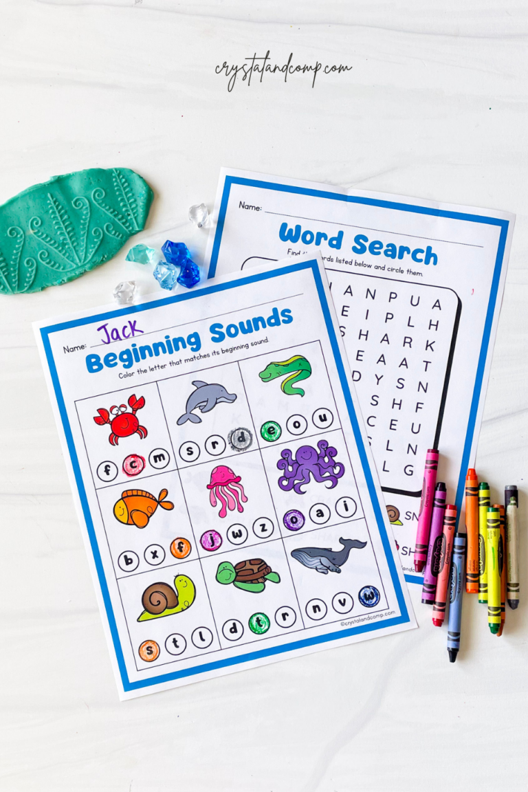 Ocean Preschool Printables - CrystalandComp.com