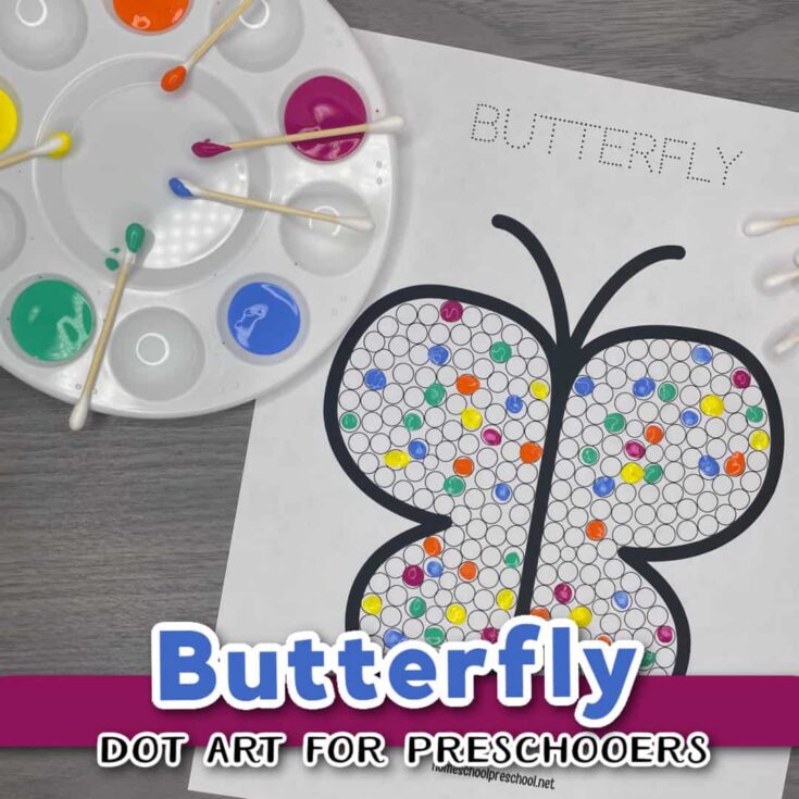 Image for Butterfly Dot Art Printable