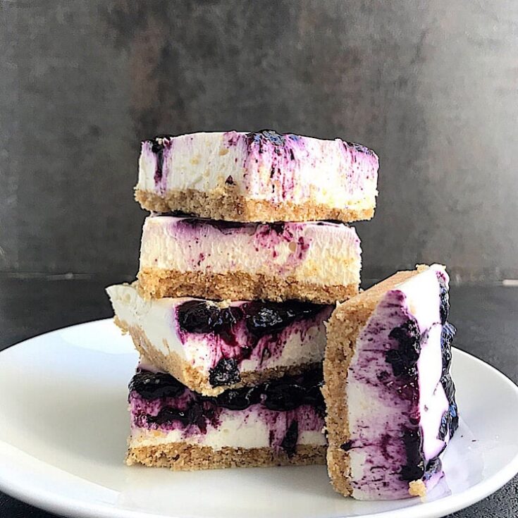 Image for Blueberry Cheesecake Bars (Keto / Low carb)