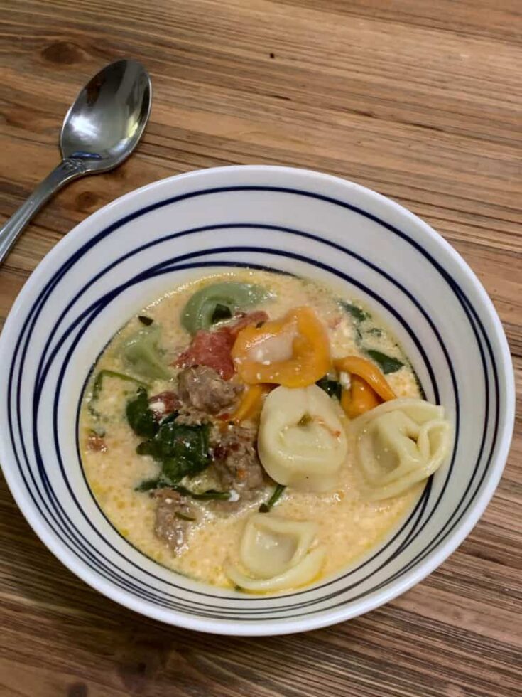 Image for Easy Crockpot Sausage & Tortellini Soup