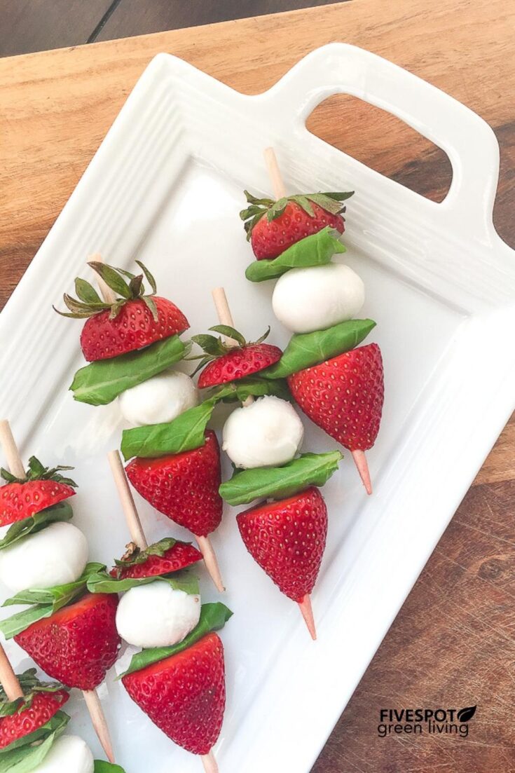 Image for Super Easy Strawberry Caprese Skewers Appetizer