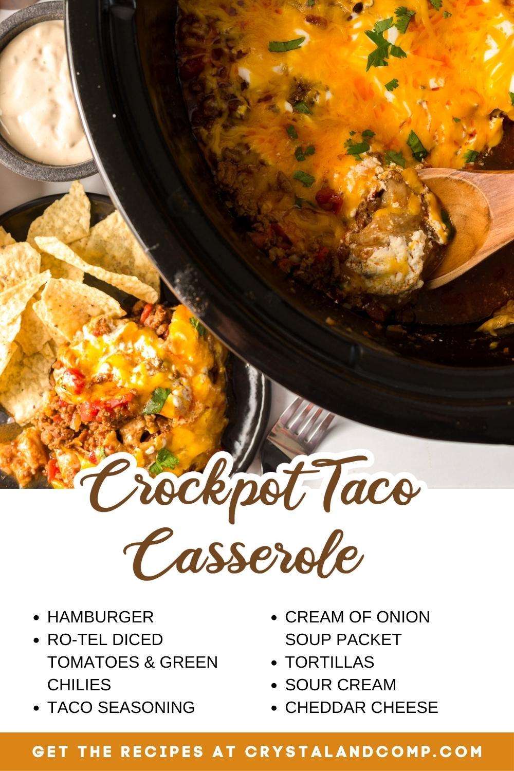 crockpot taco casserole  ingredient list