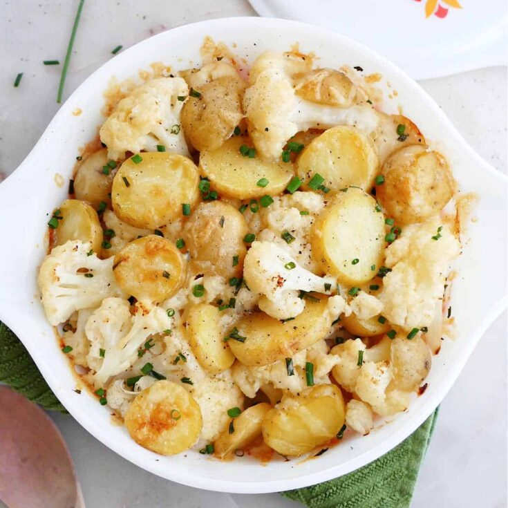 Image for Easy Cheesy Cauliflower and Potato Bake