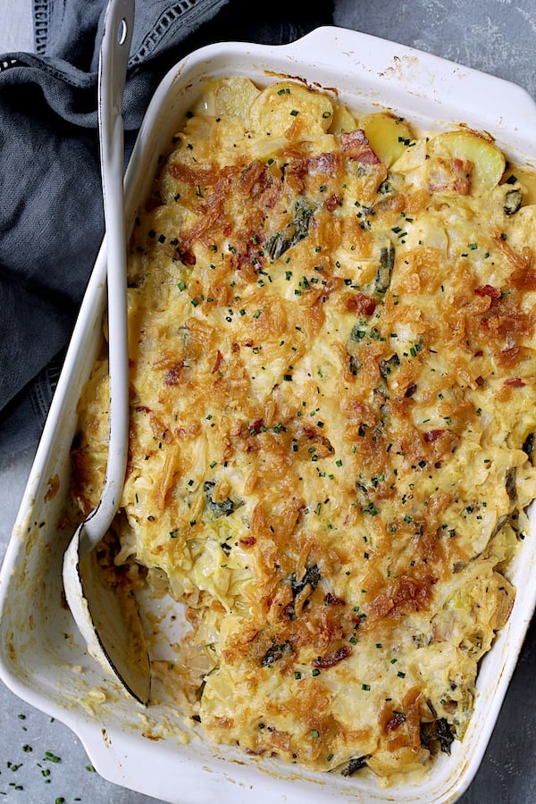 Image for Country-Style Potato and Cabbage Casserole with Cheddar and Bacon