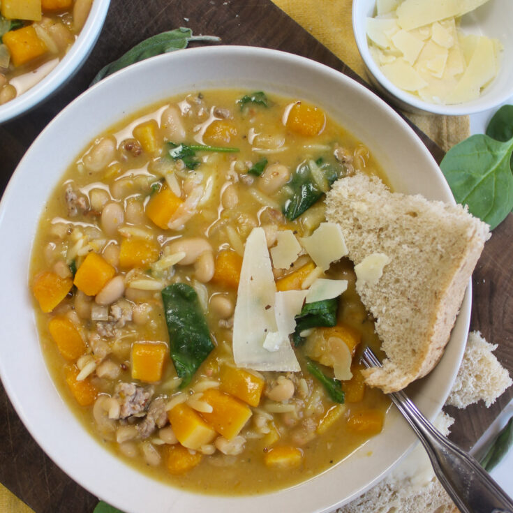 Image for Orzo Butternut Squash and Spinach Soup