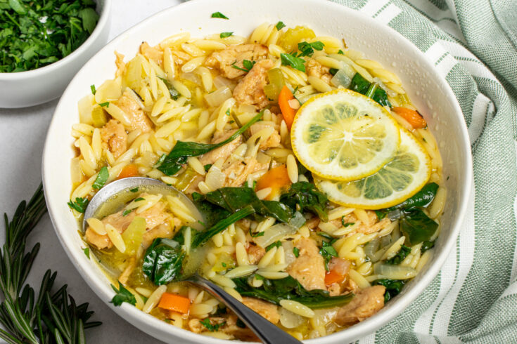 Image for Vegan Orzo Soup with Spinach