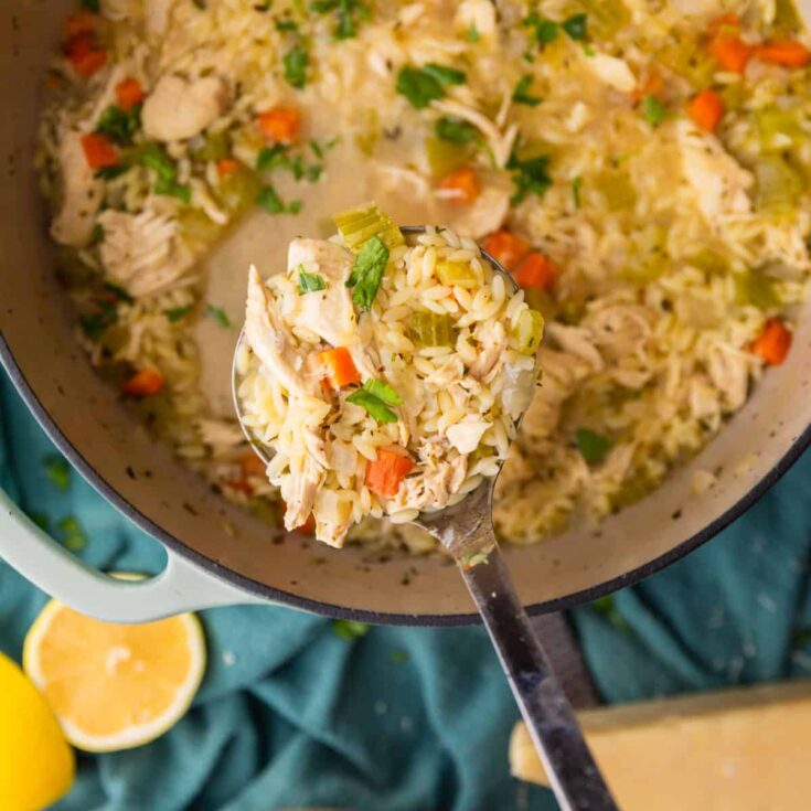 Image for One Pot Lemon Chicken Orzo Soup