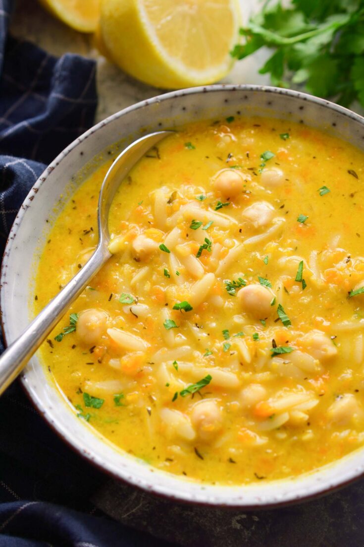 Image for Lemon Chickpea Orzo Soup