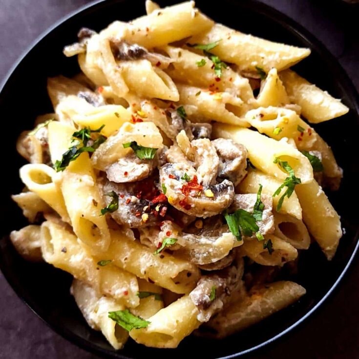 Image for Easy pasta with ricotta and mushrooms