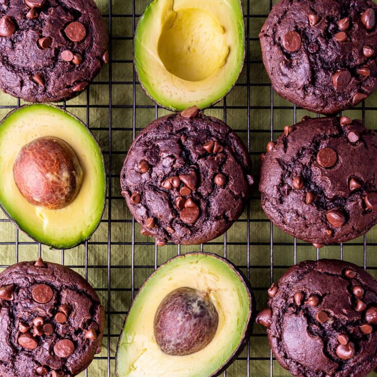 Image for Rich and Moist Chocolate Avocado Muffins Recipe