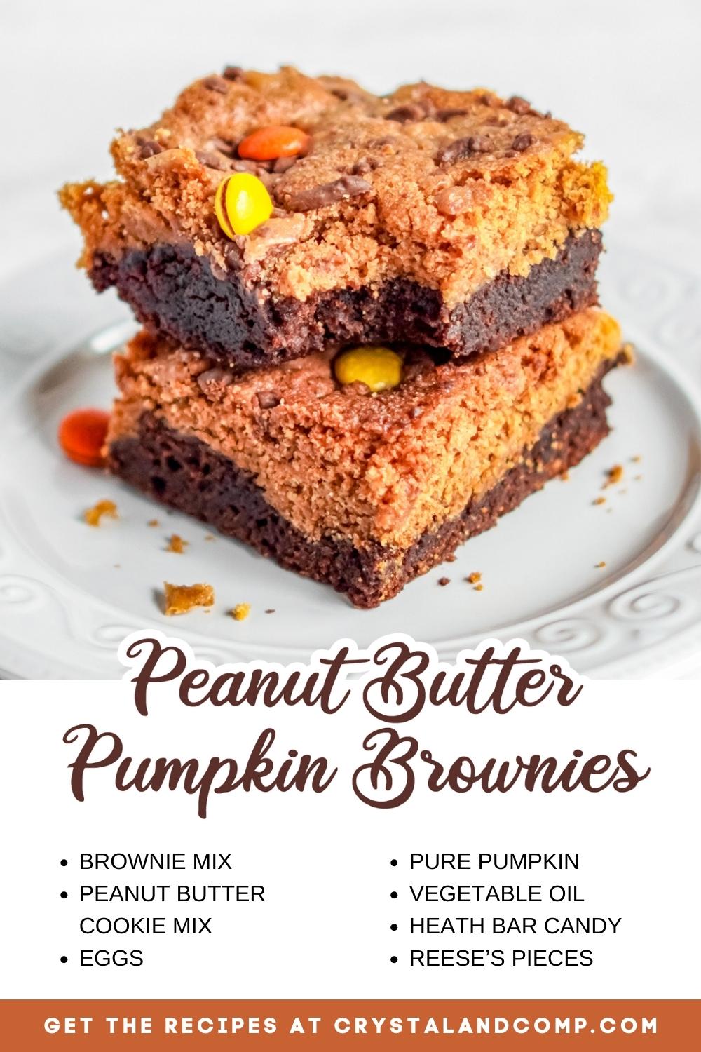 pumpkin peanut butter brownies ingredient list