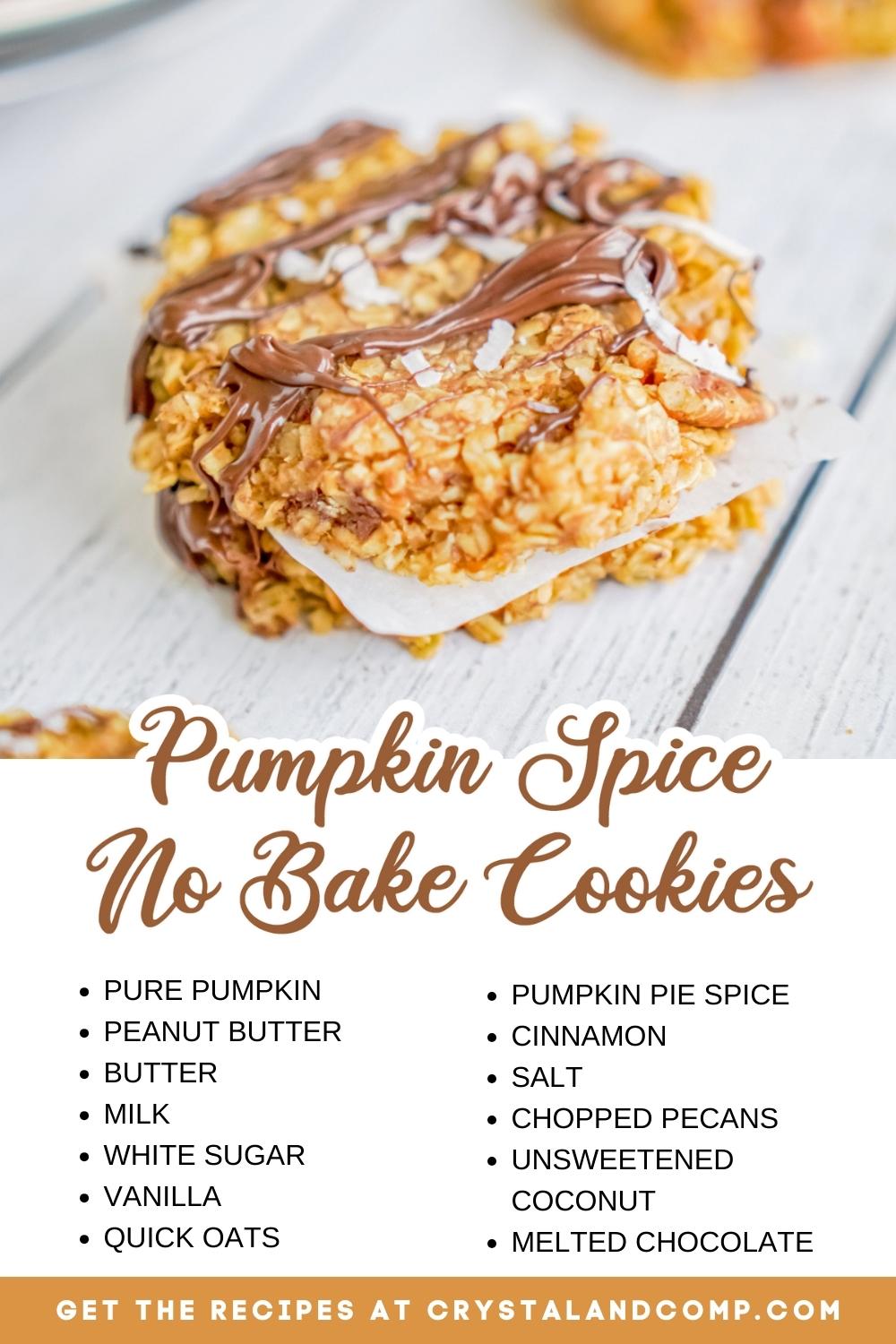 pumpkin spice no bake cookies ingredient list