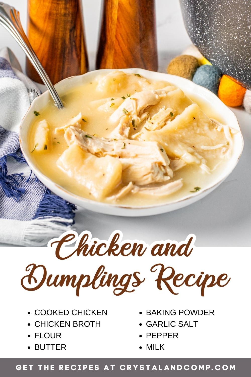 chicken and dumplings recipe ingredient list