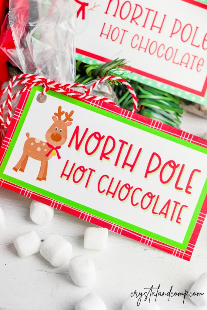 elf on the shelf hot chocolate tags with marshmallows