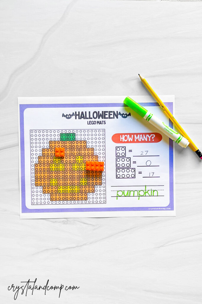 halloween lego worksheets for preschoolers