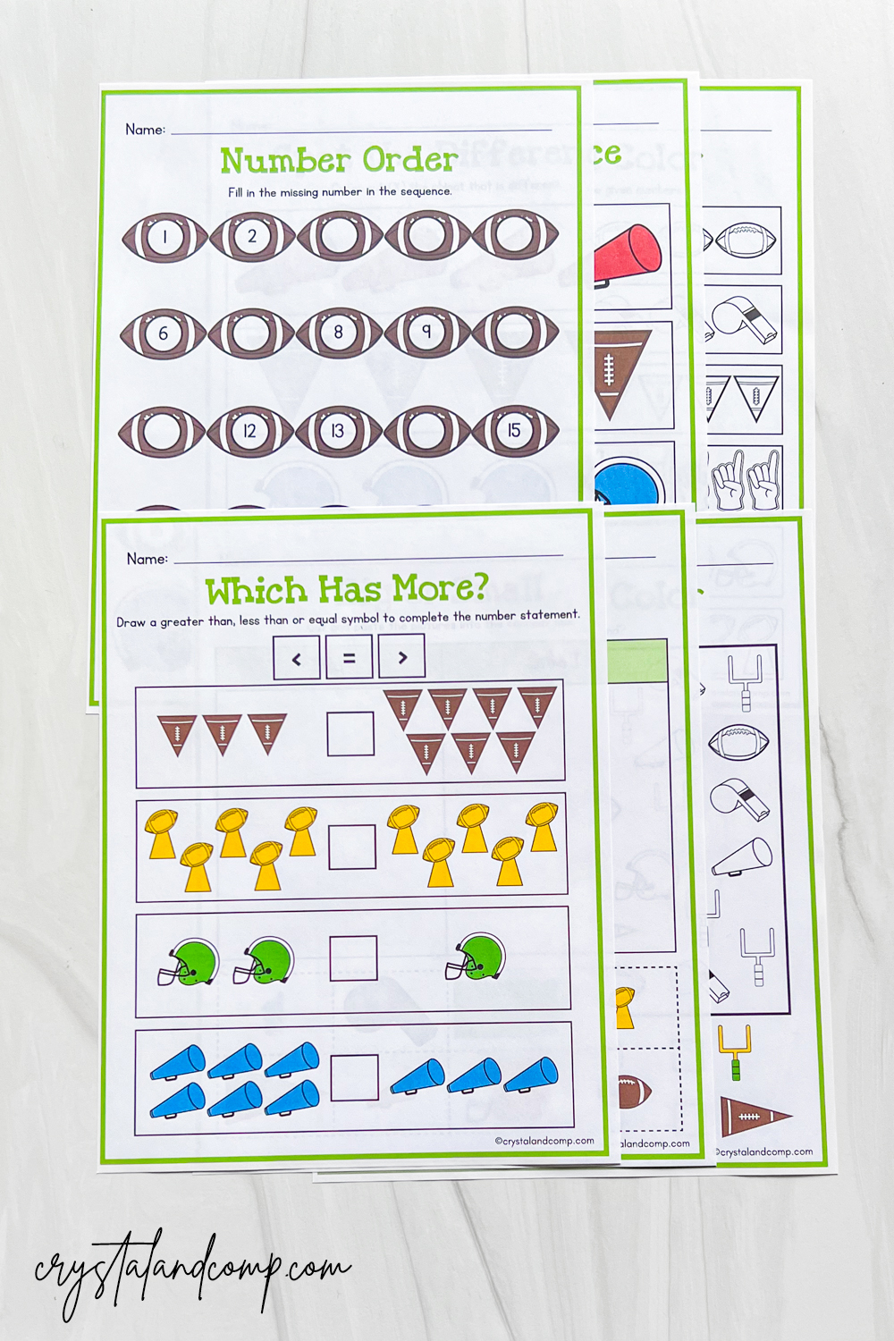 Football Preschool Printables