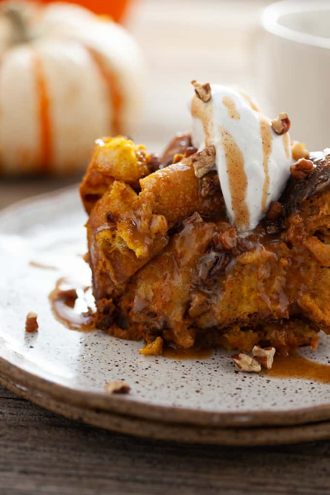 Image for Slow Cooker Pumpkin Bread Pudding with Quick Caramel Sauce