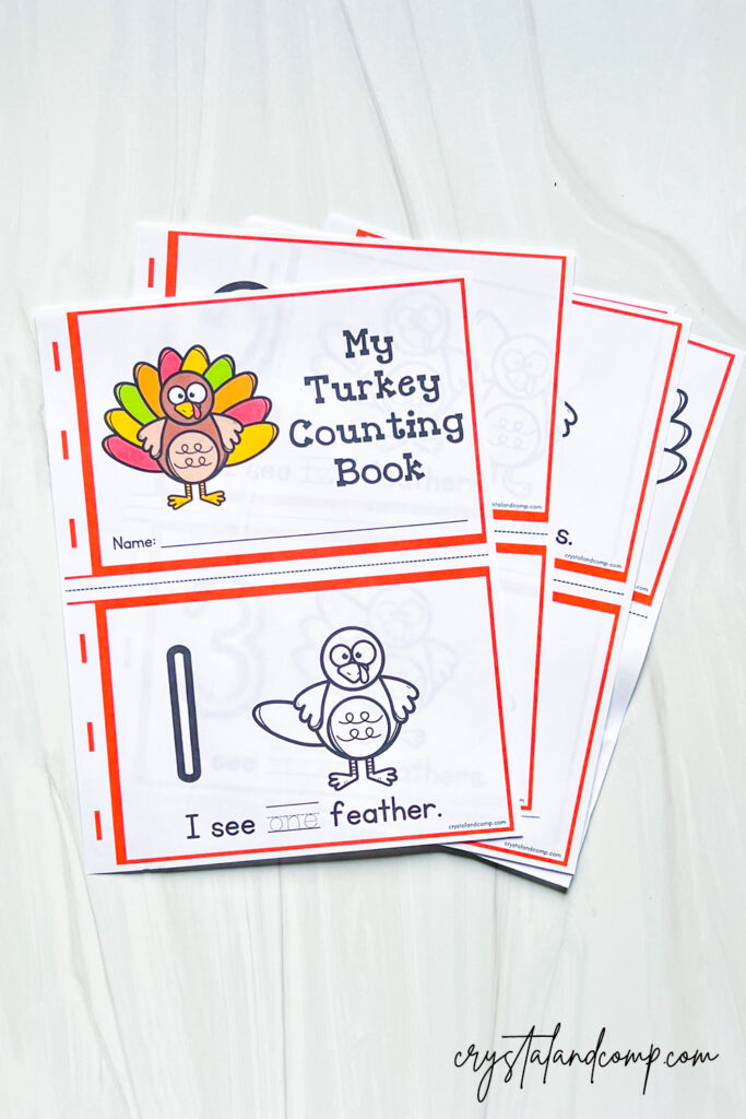 turkey counting printable book