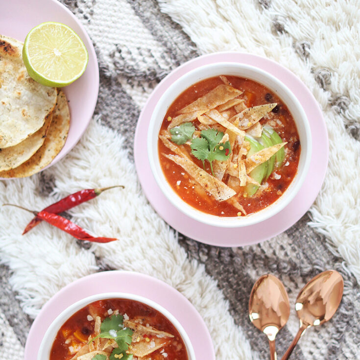 Image for Vegan Slow Cooker Tortilla Soup with Winter Squash