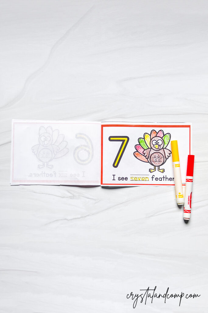 turkey preschool counting book for coloring