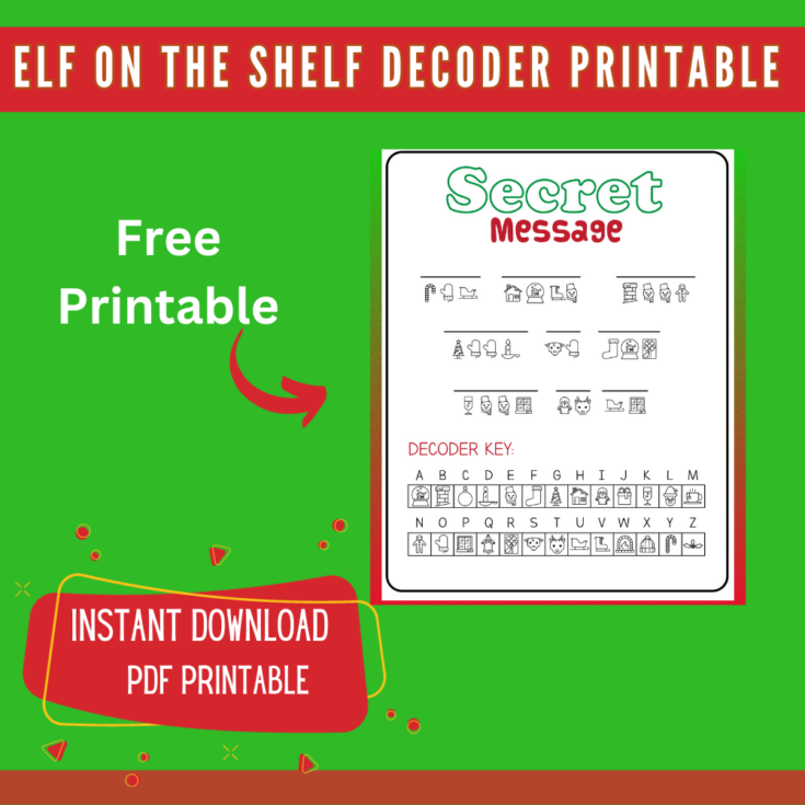 Image for Elf on the Shelf Secret Message Decoder Printable