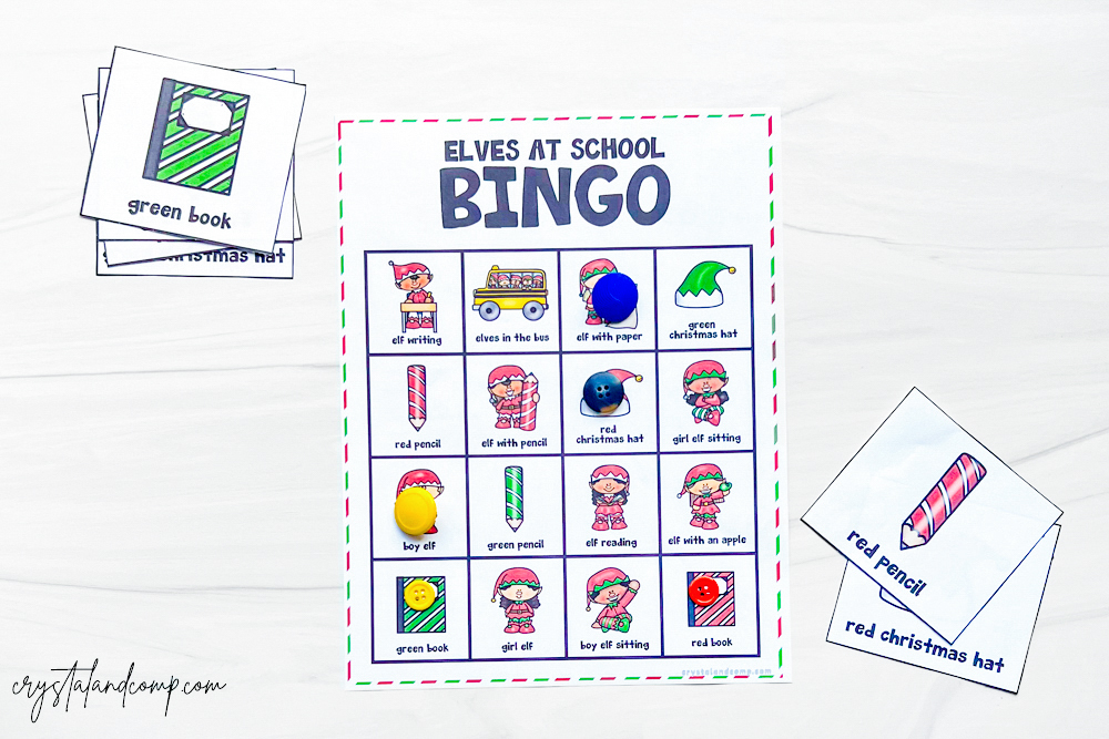 elf bingo printable worksheets
