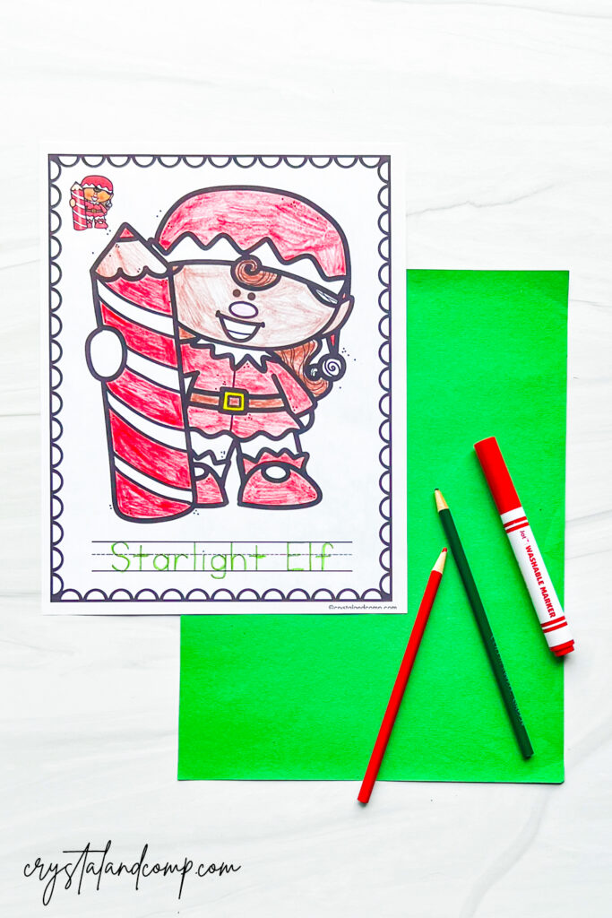 elf coloring printables for preschoolers