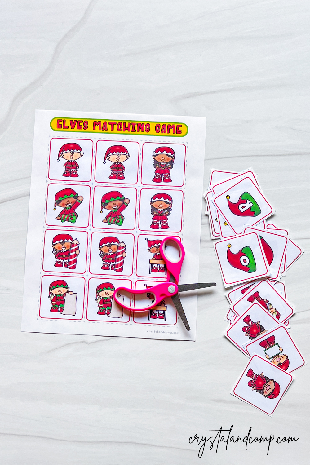 elf cutout game for preschoolers