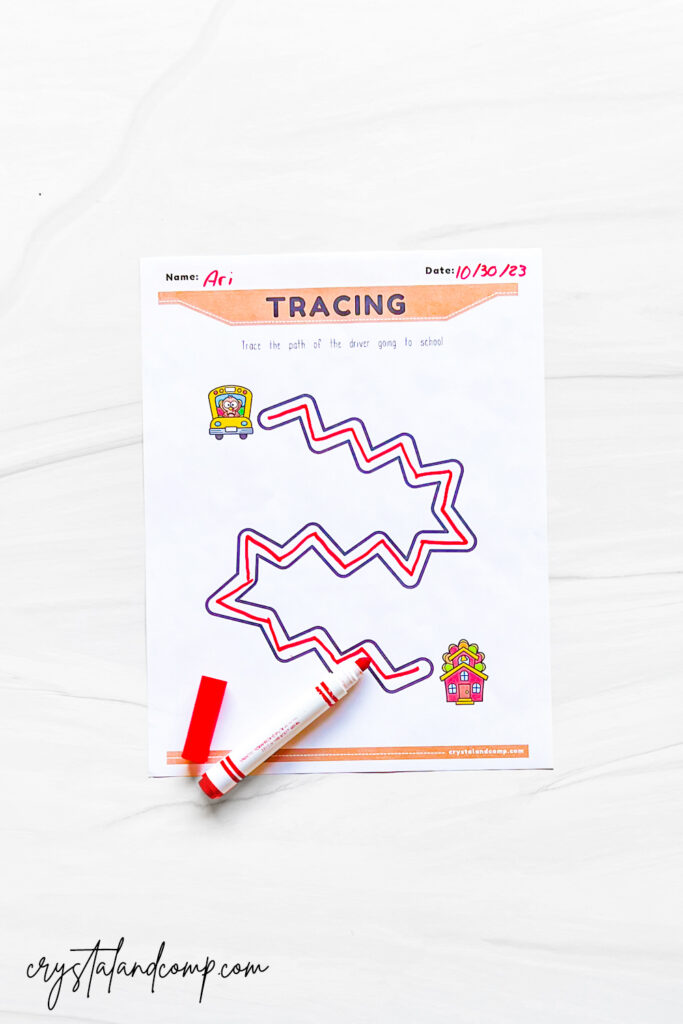 turkey line tracing for preschoolers