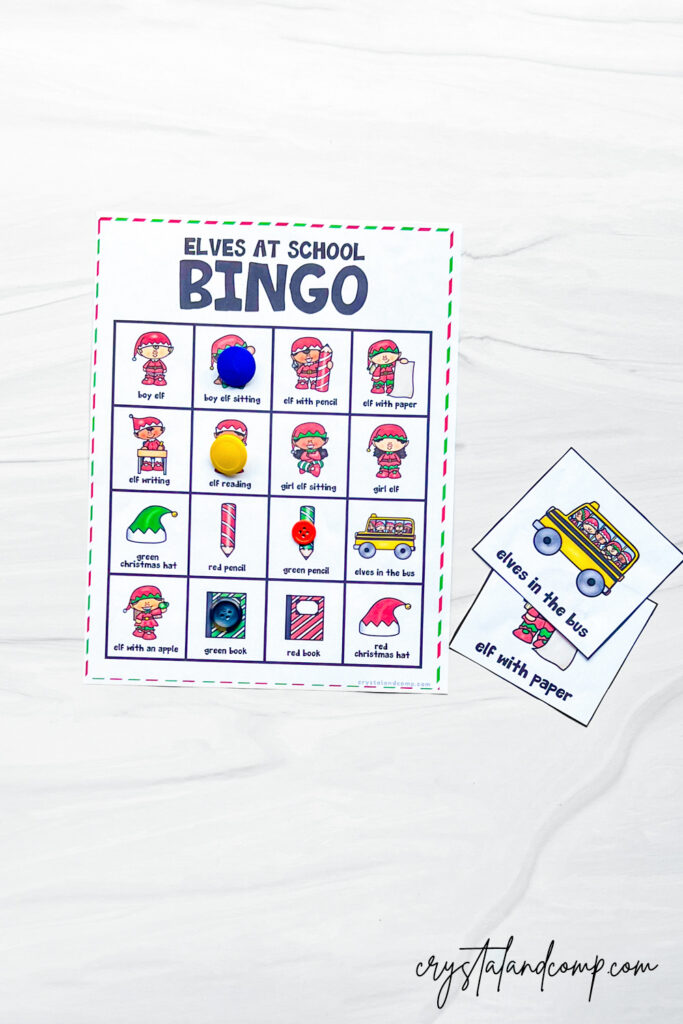 elf bingo worksheets