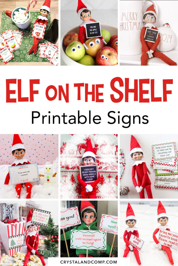 elf on the shelf printable signs