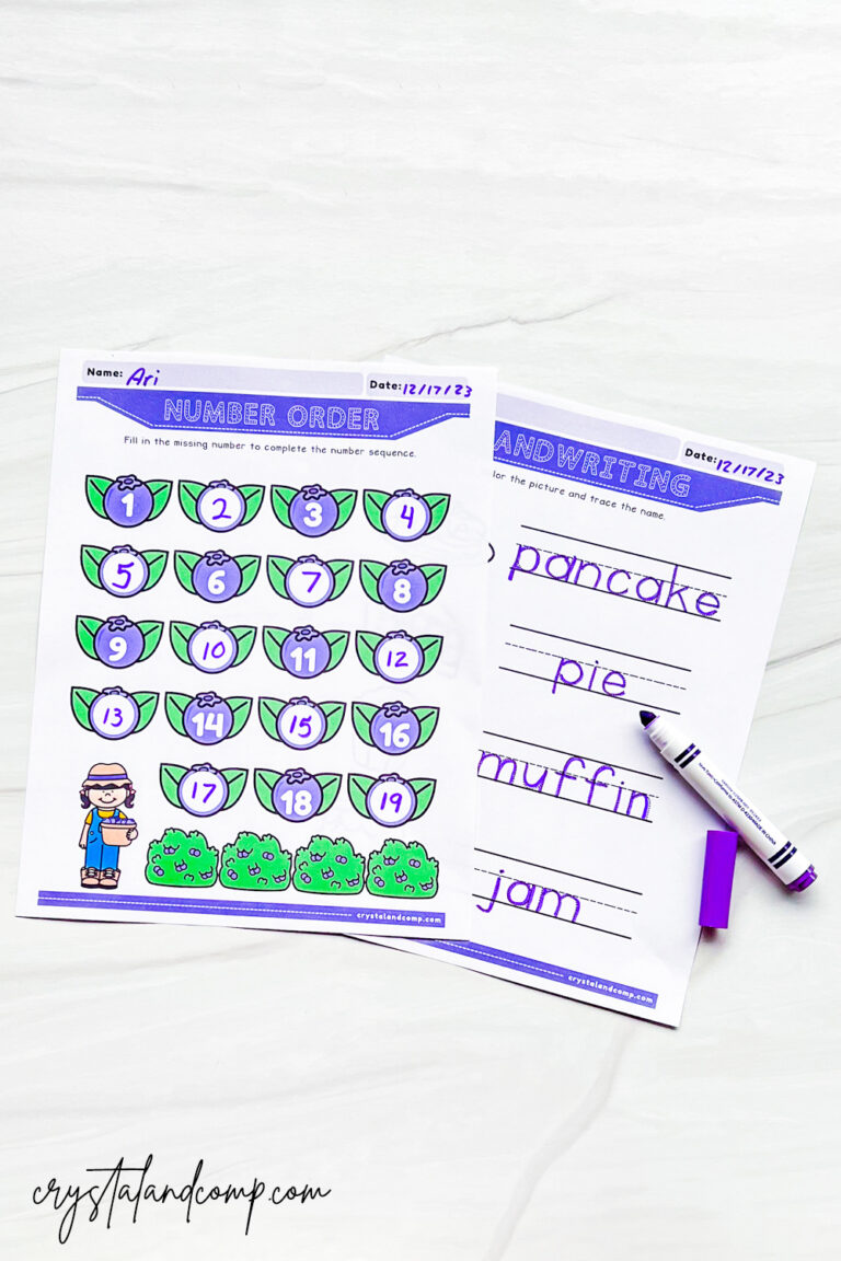 Blueberry Preschool Printables - CrystalandComp.com