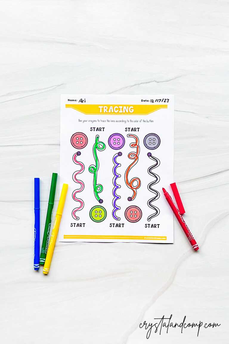 button line tracing printables for preschoolers