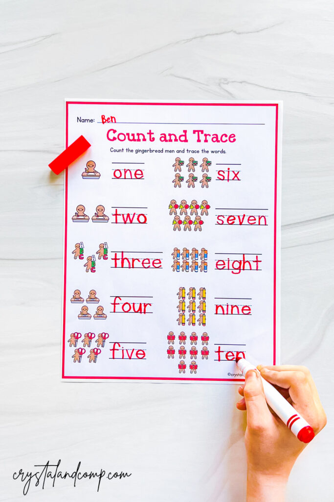 gingerbread man count and trace