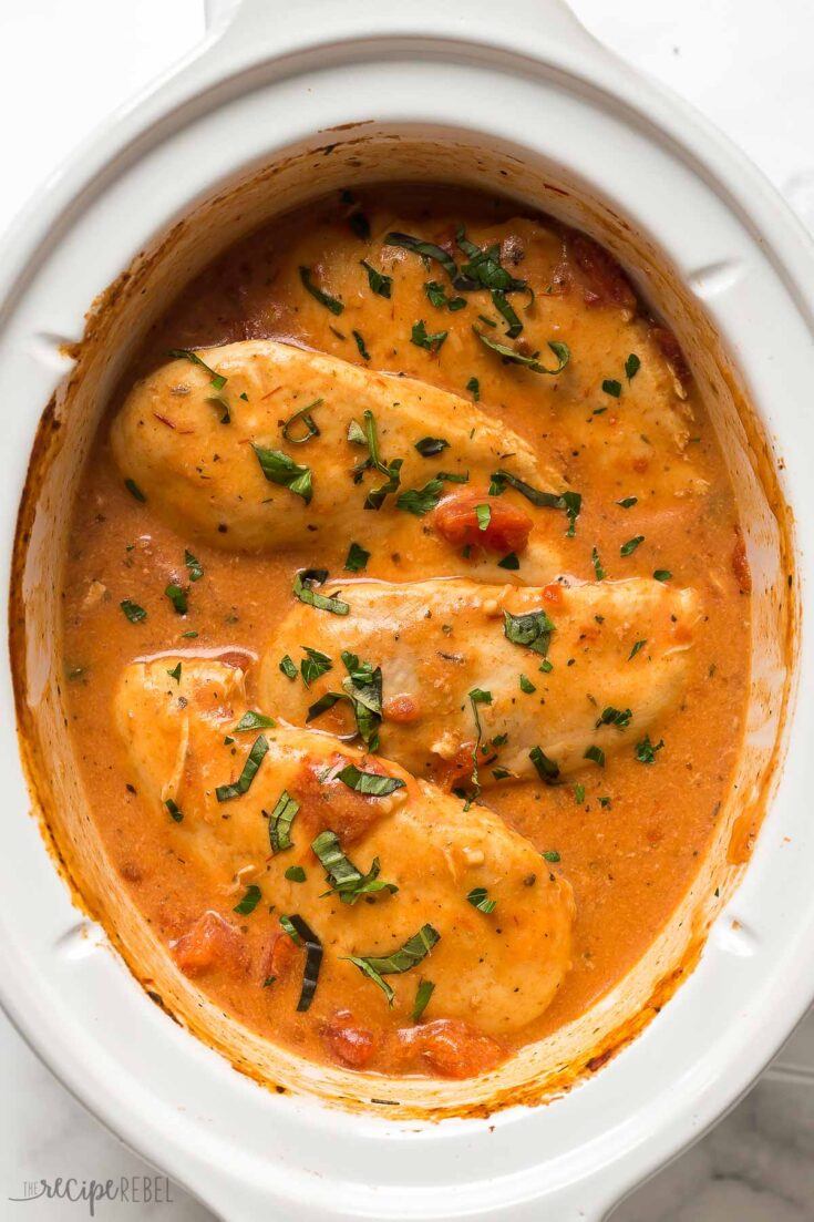 Image for Slow Cooker Creamy Tomato Basil Chicken Recipe