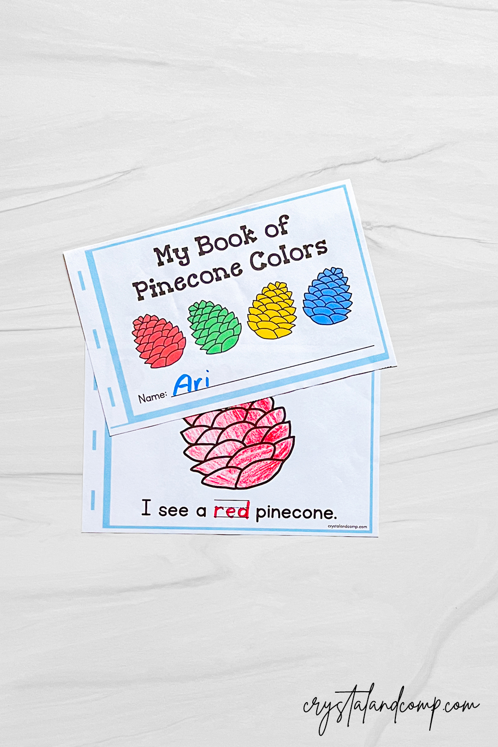 Winter Pinecone Printable Book