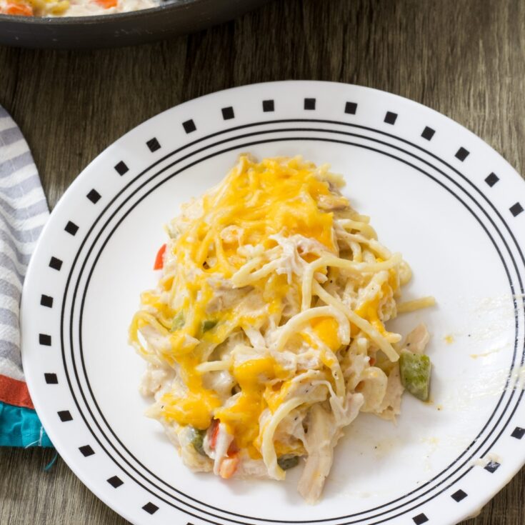 Image for Cheesy Chicken Spaghetti Casserole (lighter recipe)
