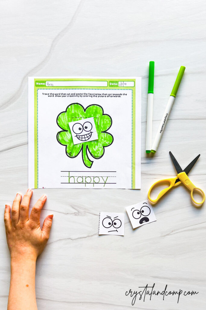 shamrock cutting and coloring pages